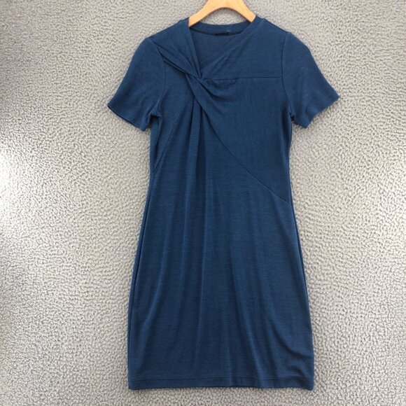 Elie Tahari Dresses & Skirts - Elie Tahari Dress Womens Extra Small Blue Tshirt Mini Twist Neck Short Sleeve